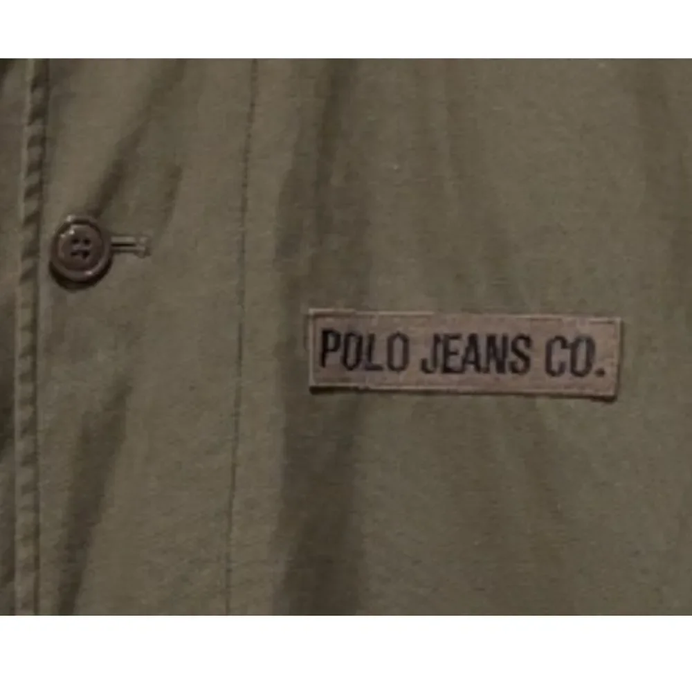 VTG Polo Ralph Lauren Olive Green Barn Chore Coat Jacket Large Fleece Lined Sz L